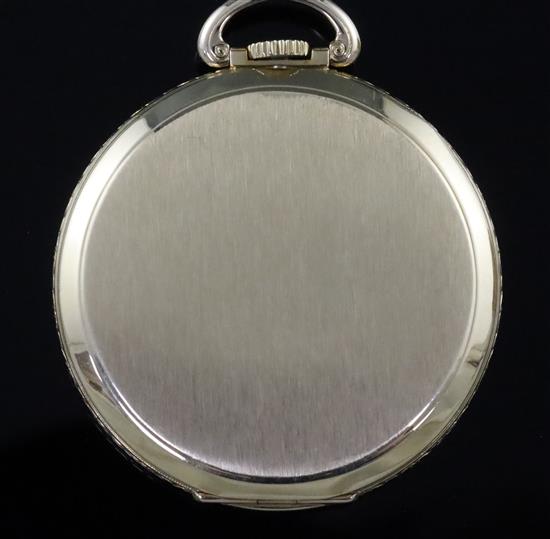 A 20th century Waltham, USA, 14ct gold open-face keyless lever pocket watch,